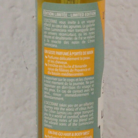 L'Occitane Citron Luminciana Hydrating Hair & Body Perfumed Mist 50ml New - Picture 5 of 6